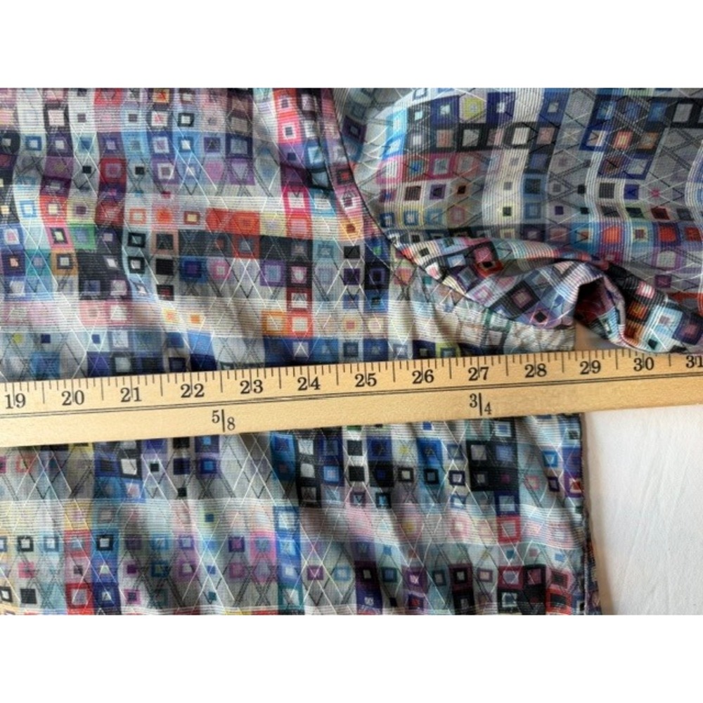 Luchiano Visconti Black Label Geometric Mosaic Shirt 2XLB Multicolor Cotton - Picture 6 of 8